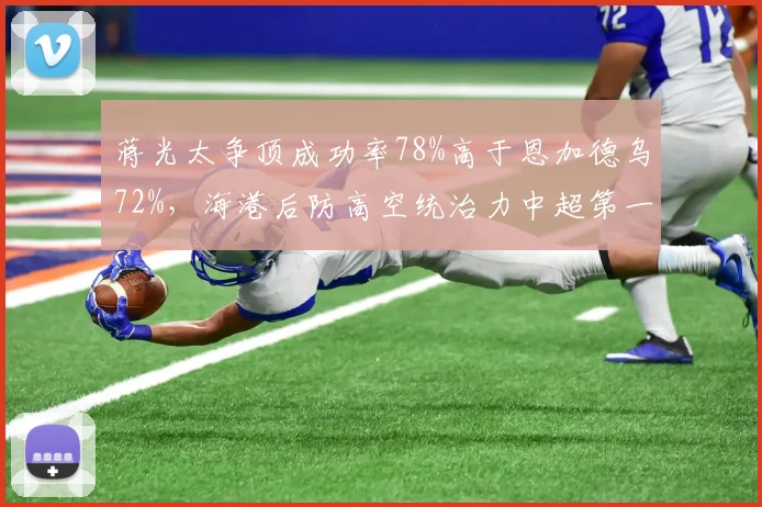 蒋光太争顶成功率78%高于恩加德乌72%,海港后防高空统治力中超第一